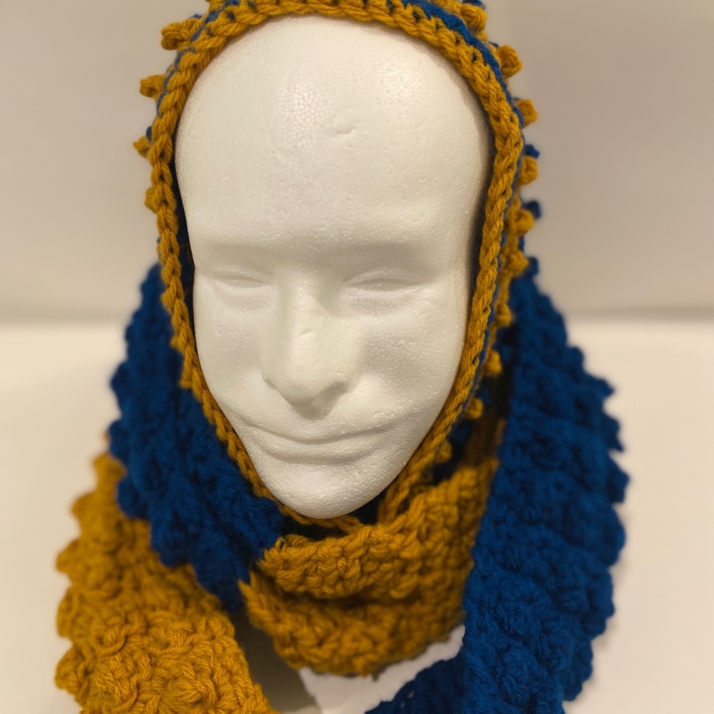 Homemade Crocheted Hoodie/w Scarf